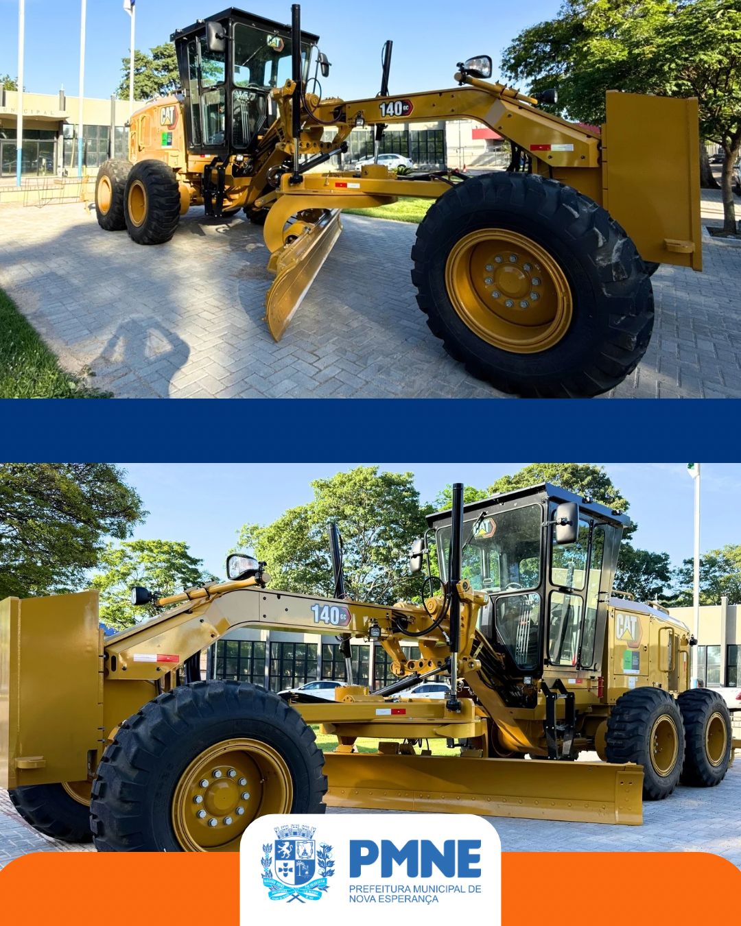 Nova Esperança recebe nova motoniveladora e soma mais de R$ 3 milhões em investimentos para reforçar serviços públicos