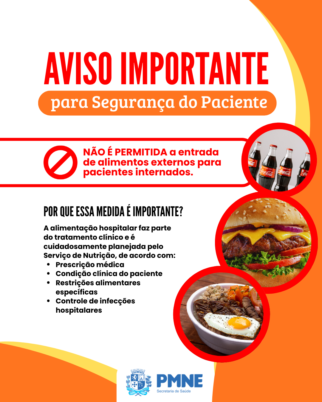 Hospital Municipal proíbe a entrada de alimentos externos à pacientes internados